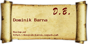 Dominik Barna névjegykártya
